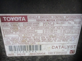 2003 TOYOTA CAMRY LE BLACK 2.4L AT Z16261